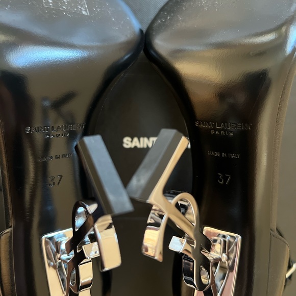 Saint Laurent Opyum Sandals in Smooth Leather with Silver-tone Heel, 110mm - Picture 7 of 9